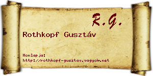 Rothkopf Gusztáv névjegykártya