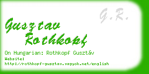 gusztav rothkopf business card